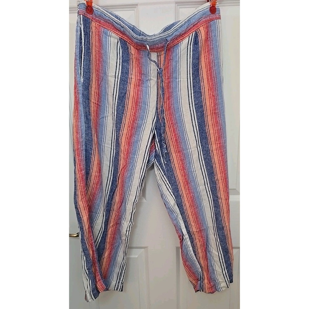 Women's Per Se Large Pants Multicolor Striped